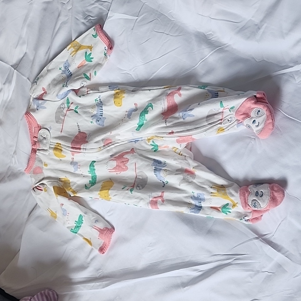 Carters 3m two-way zipper footed sleeper animal themes